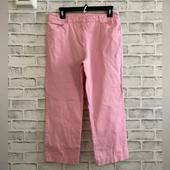 Lilly Pulitzer pink cropped trouser flat front pants Size 8 - Picture 1 of 5